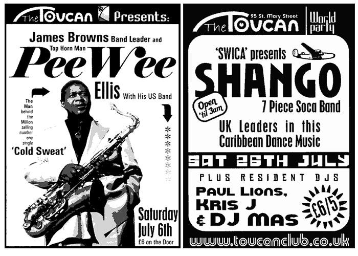 Toucan Club B+W posters